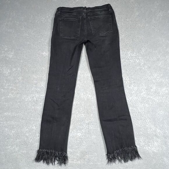 We The Free Womens Size 27 Black Distressed Denim Skinny Ankle Jeans Free People - Picture 9 of 12